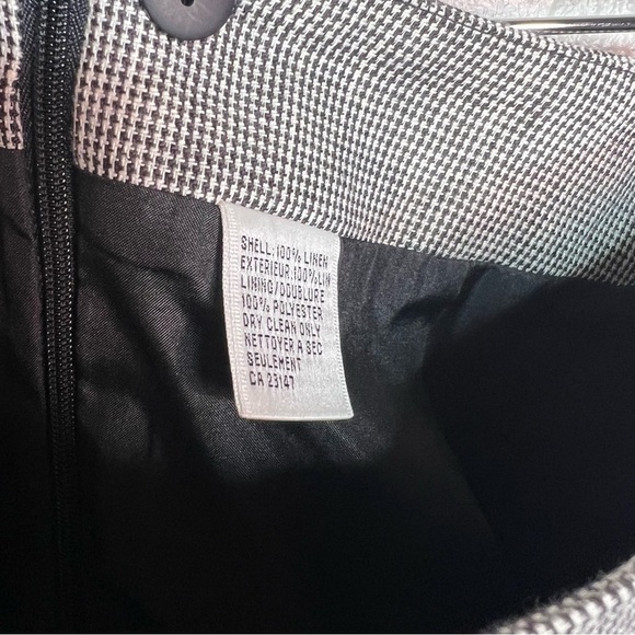 Talbots Black and White Houndstooth Irish Linen Skirt - Picture 7 of 8